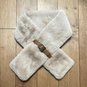 Melanie Lyne Faux Fur Scarf neck warmer with Buckle NWT